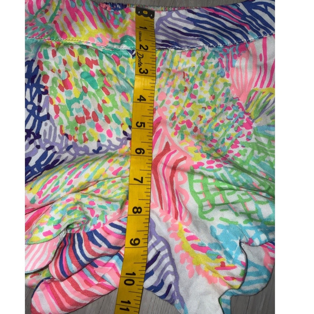 Lilly Pulitzer Callahan Scalloped Shorts Womens S Pink Green Shell Resort Preppy - Picture 8 of 10